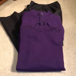 Wood lined pants and sweater set